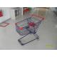 Safety Plastic 75L Retail Wire Shopping Trolley With Easy Pushing Handle