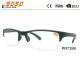 New arrival and hot sale of plastic half rim  reading spectacle glasses,plastic hinge,