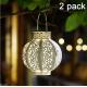 2 Pack  6.7 Inch 6 Lumens LED Solar Hanging Lights With Handle