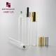 Stock products clear 8ml 10ml empty glass perfume roll on bottle with gold aluminium cap