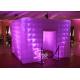 4x4m tube LED light inflatable photo booth for parties n film events