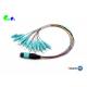OM3 12F MPO Trunk Cable  50 / 125μm MPO Male to LC UPC Fanout 0.9mm LSZH 0.3M Senko Low Insertion Loss