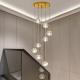 Hotel Staircase Decoration Nordic Pendant Light Crystals Ball Chandelier