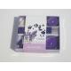 Purple lavender fragrance scented mini glass candle with printed label packed into gift box