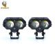 White Yellow 2 LED Aluminum Projector Light for Night Driving Motorcycle