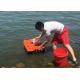 Orange catamaran bait boat lithium battery power and ABS plastic type