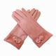 Stylish Pink Polyester Windproof Warm Gloves Outdoor Work