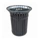 Sustainable Outdoor Trash Cans Surface Mounted With Sandblasting Zinc Spraying Finish