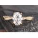 Mossianite 2.5ct Oval Engagement Ring 18K Rose Gold Material