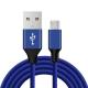 Blue Woven Nylon USB A To USB Micro B Cable Mobile Phone Charging Custom Length