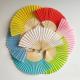 Sturdy Durable Custom Satin Fabric Bamboo Hand Held Fan For DIY Decoration