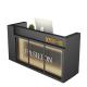 Metal Black Reception Desk LED Industrial Style Cashier Counter for Retailer Shops