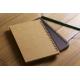 A5 size spiral notebook with leather cover for office and school