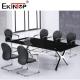 Rectangular Black Conference Table Elegant Business Atmosphere 10 Seating Capacity