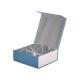Magnetic Lid Close Cosmetic Box Packaging Skincare Set Coated Paper Blue