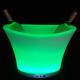 Custom PP Material green led color changing ice bucket with AA battery for bar, party