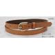 Fake Lizard Pattern Brown Womens Leather Belt Gold Zinc Alloy Buckle Available