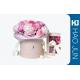 Romantic Round Cardboard Boxes For Flower Arrangements With Ribbon