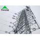 CO2 Shielded Arc Welding Metal Power Line Towers , Silver 220 Kv Transmission