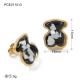 Stone Resin Earrings , Girl Gold Plated Party 316L Jewelry Gift