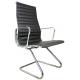 Customized Color Executive Leather Office Chair With Polished Aluminum Alloy Bow Frame
