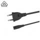 Flexible EU AC Power Cords Lightweight Electric Extension Cord 2 Pin