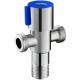 Stainless Steel 90 Degree 1/2 Brass Double Hole Angle Valve for Bathroom Kitchen Toilet