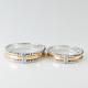 Double Color Mirror Polished Women10 Gold Diamond Couple Rings