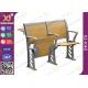 Folded Three Person College Desk And Chair Set For Student