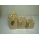 3x3x3/4/6paraffin gold/silver/pearl unscented  Xmas square bead candle package of opp bag with printing gift card