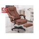 300lb Calm Atmospheric Tan Brown Leather Desk Chair With Footrest