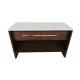 White quartz top with long metal bar walnut finish wooden bathroom cabinet,bathroom vanity with one drawer