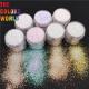Sparkle White Rainbow Glitter , Cosmetic Face Glitter Hexagon Shape