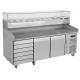6 Drawers Refrigerated Pizza Prep Table R134a Commercial Marble Top