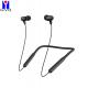 IPX4 Neckband Bluetooth Earphones Wireless In Ear Earbuds With Mic Black Color