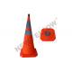 Collapsible Reflective Orange PVC Road Traffic Cone With Light