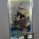 19mm Thickness Tempered Art Glass Hot Melt Sailboat Ultra Clear Glass Painting