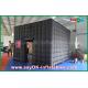 Inflatable Photo Studio 2 Doors Black Inflatable Photo Booth Waterproof With Led Strip For Advertising