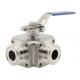 Cross Sanitary Stainless Steel Ball Valves , 1 Inch 4 Way Ball Valve For Cosmetic