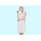 Round Neck Pure Cotton Sleeveless Nightdress With Lace Trim Pink Small Rose Print