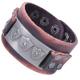 Shield charm leather cuff with dots studs, men leather bracelets