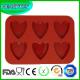 New Arrival 6 Cavity Heart Silicone Cake Pan Baking Chocolate Mold Muffin