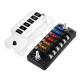 12V-24V DC 6 Way Fuse Block With Negative Bus Atc/Ato Standard Automotive Fuse Boxes