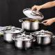 Hot Sale 8 Piece Royal Kitchen Cookware Soup Pot Set Stainless Steel Pot Cooking Cookware Set