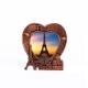 Paris France Eiffel Tower Metal Heart Shaped Picture Frame 3D Love Sunset Scenery