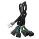 Black Automotive Electrical Wiring Harness 12V Multi Pins Vehicle Sound Cable