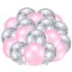 Pink & Silver Balloons + White Balloons + Confetti Balloons w/Ribbon | Rosegold Balloons for Parties