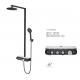 AT-P005B-2 bathroom shower column with bracket Foshan supplier 2019 NEW black colour luxury rain shower 3 functions