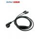 Eu Plug to IEC C15 *2 AC Power Extension Cord Y Splitter 16A 250V Current Rating in Black Red/Yellow