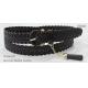 Coffee Bonded Leather Womens Braided Belt For Lady With Tassel Attached To The Loop In 3.0cm